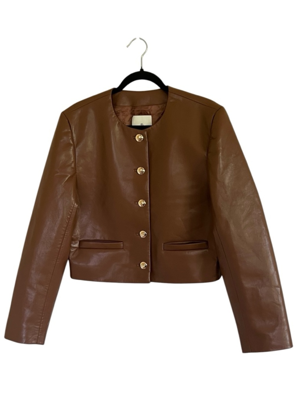 Anine Bing Brown Tan Amber Jacket in Cognac Recycled Leather NWT Medium